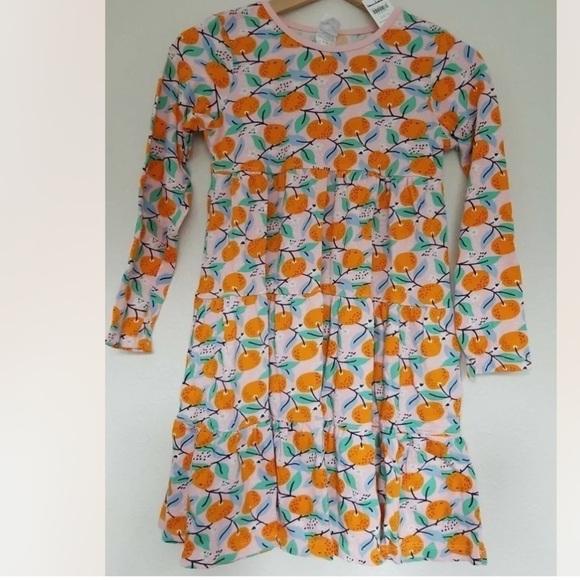 HANNA ANDERSSON TIERED TWIRLY PINK TANGERINES TWIRL POWER DRESS 140 10 - Picture 5 of 6